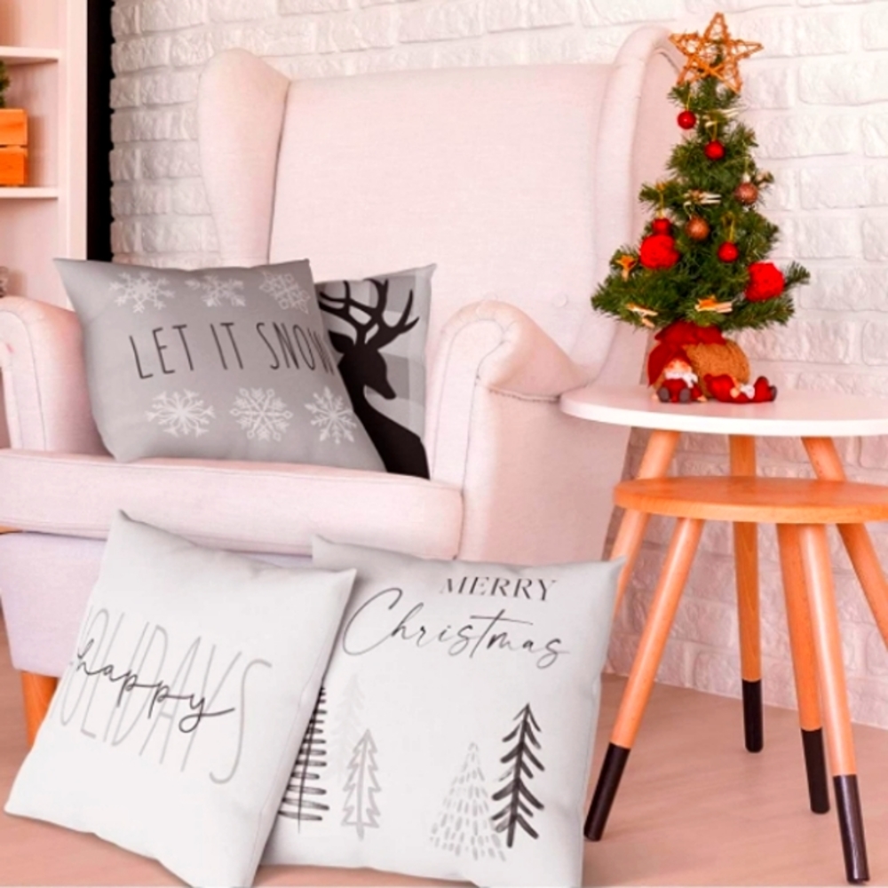 Elegant Christmas Throw Pillows Set Of 4 NWT